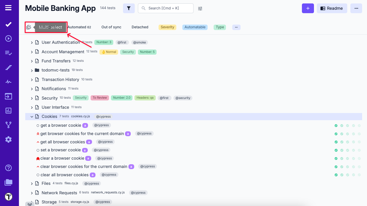 Multiselection button